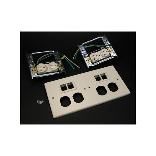 Wiremold G4047-2WWTT 4047 Four-Gang Cover With Two TracJack Mini Adapters