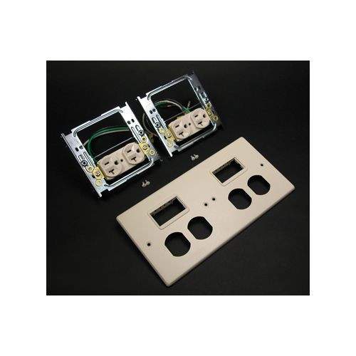 Wiremold V4047-2WWMM 4047 Four-Gang Cover With Two Activate Mini Adapters