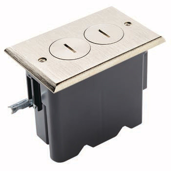 Wiremold LEGFB1DRN WOOD FLOOR BOX BRUSHED NICKEL COVER