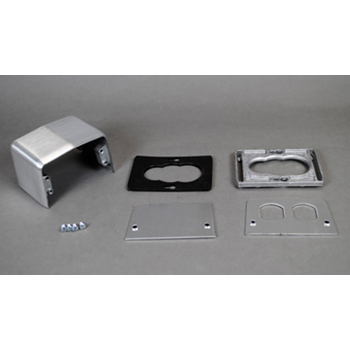 Wiremold 525F Service Box Fitting, Type: Duplex Receptacle Opening, Metallic