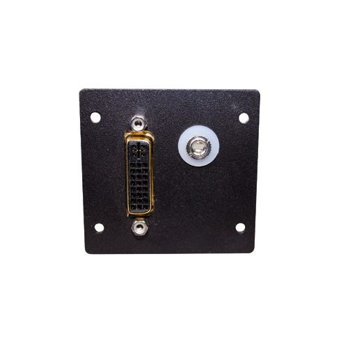 Wiremold AV5005BK DVI F/F Barrel with 3.5mm Stereo with Solder Tabs, triple plates