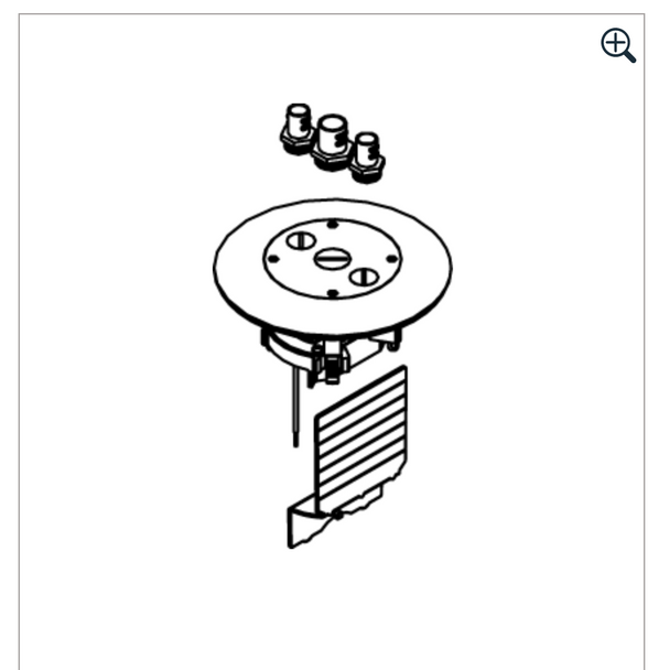 Wiremold 897CFFTCGY Floor Box Cover Kit, 6-1/2" Round, 20A Duplex Receptacle
