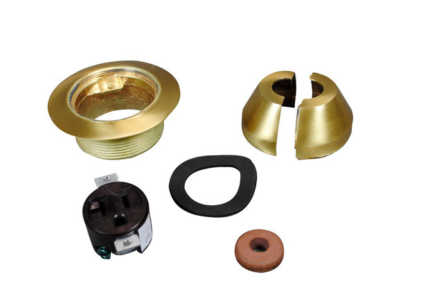 Wiremold 1223BF Service Fitting, 20A, Single U-Slot, Brass