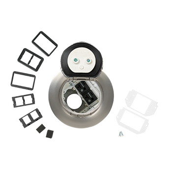 Wiremold 4ATP2CRSN 4ATP2CRSN 4 inch Prewired Flush Syle Duplex Cover in Satin Nickel