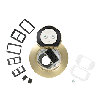 Wiremold 4ATP2RSB 4ATP2RSB 4 inch Prewired Flush Syle Duplex in Satin Brass