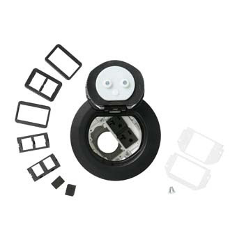 Wiremold 4ATCP2RBK 4AT Prewired Dual Service Evolution Poke-Thru Device-Black