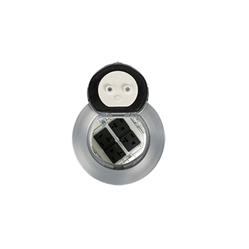 Wiremold 4ATP4RAA 4ATP4RAA 4 inch Prewired Flush Syle 4 Receptacle in Brushed Aluminum