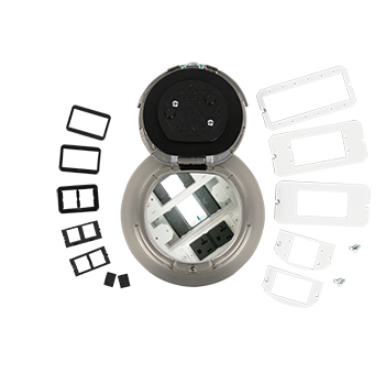 Wiremold 6ATC2PAVSN 6in Prewired AV Poke-Thru Surface Assembly Satin Nickel