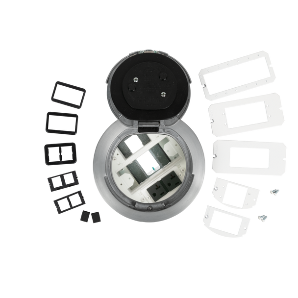 Wiremold 6ATC2PAVAA 6in Prewired AV PT Surface Assembly Brushed Aluminum