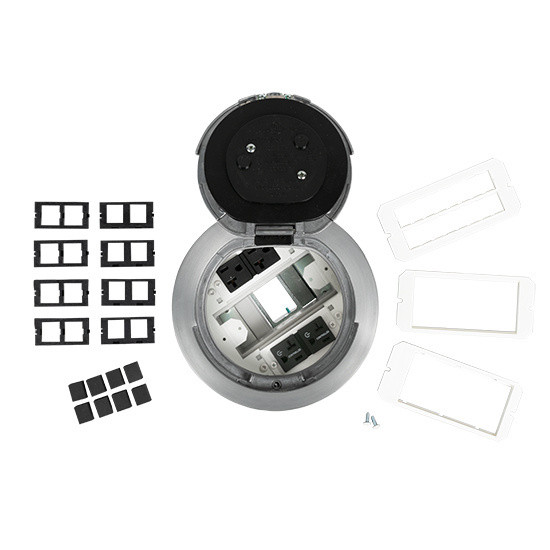 Wiremold 6AT2PCRAA 6in Prewired Flush Brush Aluminum Assembly Marked Controlled