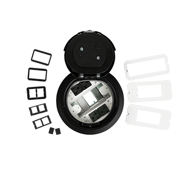 Wiremold 6ATC2PBK3H 3-Hour Fire Classified 6in Recessed Prewired Surface Style Poke-Thru Assembly