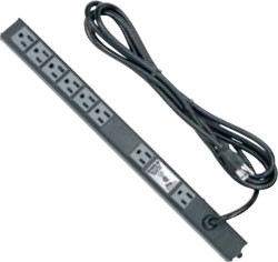 Middle Atlantic PD-815SC-20 8 OUTLET, SINGLE 15 AMP CIRCUIT SURGE/SPIKE PROTECTED SLIM POWER STRIP W/20ft CORD