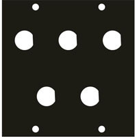 Middle Atlantic 1/2BNC5 UCP MODULE, FOR 1/2in DIAMETER BNC SHELLS, MOST INSULATED SHELLS AND FUSES, FITS 5 CONNECTORS FOR RGBHV