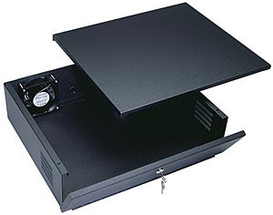 Middle Atlantic VLBX-5.5 TIME LAPSE VTR LOCK BOX, 5.5in HIGH WITH FAN & FILTER, BLACK FINISH