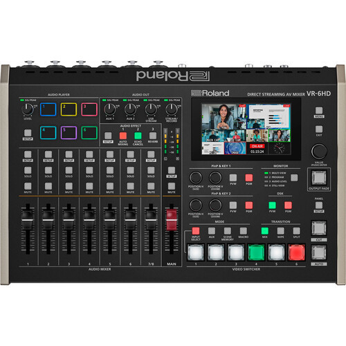 Roland Video VR-6HD Direct Streaming AV Mixer HDMI 6 HDMI Inputs, 1 USB and 3 HDMI Outputs