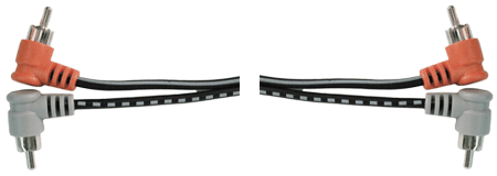 Hosa CRA-202RR Stereo Interconnect, Dual Right-angle RCA to Same, 2 m
