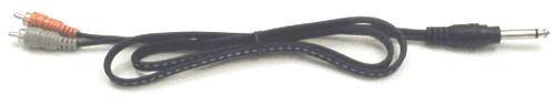 Hosa CYR-101 Y Cable, 1/4 in TS to Dual RCA, 1 m