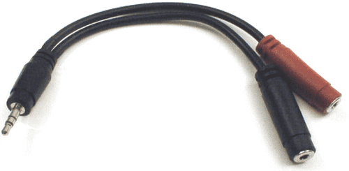 Hosa YMM-261 Stereo Breakout, 3.5 mm TRS to Dual 3.5 mm TSF