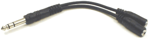 Hosa YMP-234 Y Cable, 1/4 in TRS to Dual 3.5 mm TRSF