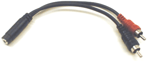 Hosa YMR-197 Stereo Breakout, 3.5 mm TRSF to Dual RCA