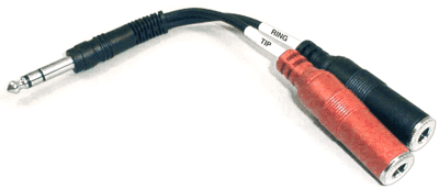 Hosa YPP-117 Stereo Breakout, 1/4 in TRS to Dual 1/4 in TSF