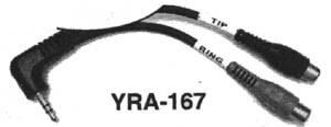 Hosa YRA-167 Stereo Breakout, Right-angle 3.5 mm TRS to Dual RCAF