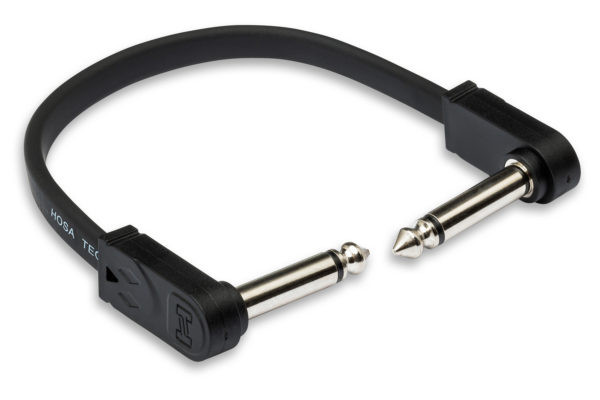 Hosa CFP-606 Flat Guitar Patch Cable, Molded Low-profile Right-angle to Same, 6 in, 6 pc