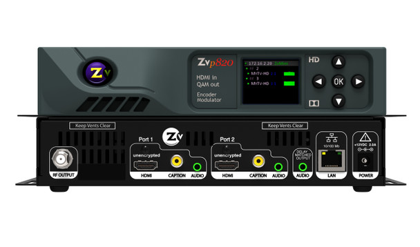ZeeVee ZvPro820i-NA ZvPro820i-NA, MPEG2 HD Encoder QAM/IP out Modulator, 2 Channels, HDMI, 1080