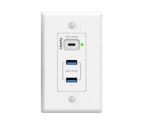 Liberty Cable INT-USB3-CWP Intelix Series USB3.2 Gen 1 Extender Client Wall Plate