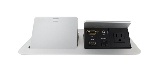 Liberty Cable TDPB-2V1AD-A Square Dual Table Box with HDMI, VGA, Audio, LAN and Power