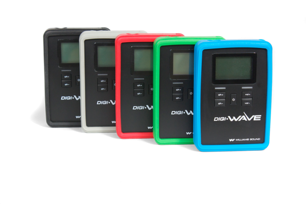 Williams Sound CCS 060 BK Black silicone skin for Digi-Wave DLR receiver, with lanyard and wrist strap.