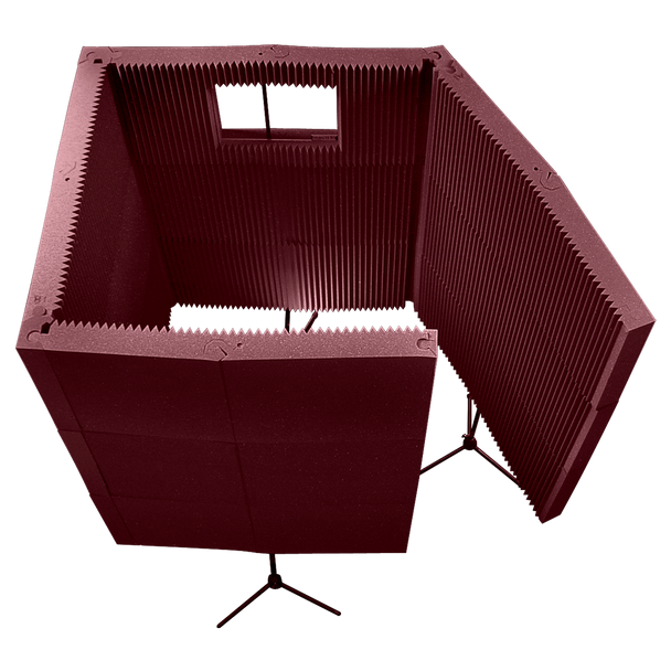 Auralex MAX1141BUR Portable Recording Booth Kit Burgundy, Stand Mounted
