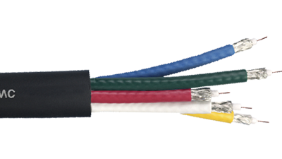 Liberty Cable RGB5C-23-CMP Black RGB 5 x 23 AWG Mini-RG59 SDI coaxial Video plenum cable