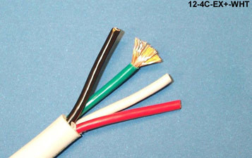 Liberty Cable 12-4C-EX+-WHT White EXTRAFLEX 12 AWG 4 conductor heavy duty speaker cable