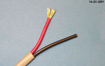 Liberty Cable 14-2C-GRY Grey Commercial grade general purpose 14 AWG 2 conductor cable