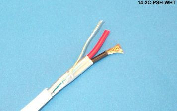 Liberty Cable 14-2C-PSH-WHT White Commercial grade general purpose 14 AWG 2 conductor plenum shielded cable