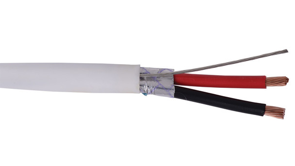 Liberty Cable 14-2C-PSH-WHT-BX White Commercial grade general purpose 14 AWG 2 conductor plenum shielded cable