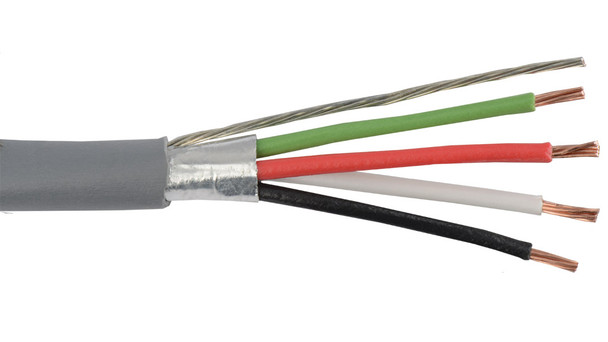 Liberty Cable 18-4C-SH-GRY-BX Grey Commercial grade general purpose 18 AWG 4 conductor shielded cable