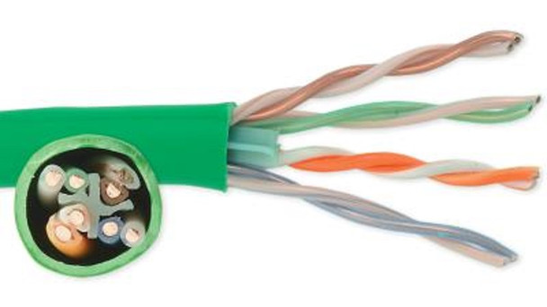 Liberty Cable 24-4P-P-L6-EN-GRN-BX Green Category 6 U/UTP EN series 23 AWG 4 pair unshielded cable