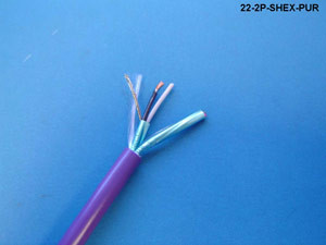 Liberty Cable 22-2P-SHEX-PUR Violet EXTRAFLEX audio and control 22 AWG 2 pair individually shielded cable