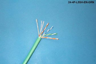 Liberty Cable 24-4P-L5SH-EN-GRN Green Category 5e F/UTP EN series 24 AWG 4 pair shielded cable