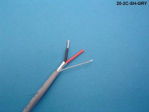 Liberty Cable 20-2C-SH-GRY Grey Commercial grade general purpose 20 AWG 2 conductor shielded cable