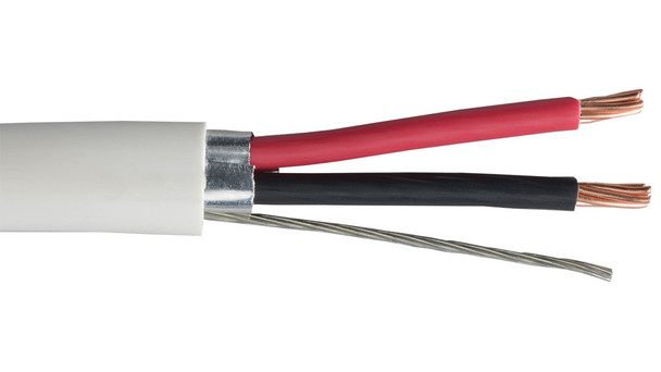Liberty Cable 18-2C-PSH-WHT-500 White Commercial grade general purpose 18 AWG 2 conductor plenum shielded cable