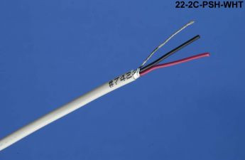 Liberty Cable 22-2C-PSH-WHT White Commercial grade general purpose 22 AWG 2 conductor plenum shielded cable (1000 ft)
