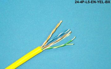 Liberty Cable 24-4P-L5-EN-YEL-BX Yellow Category 5e U/UTP EN series 24 AWG 4 pair unshielded cable
