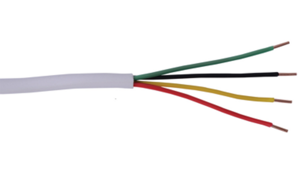 Liberty Cable 22-4C-SOL-WHT-BX White Commercial Grade 22 AWG 4 Conductor Solid Core Security Cable