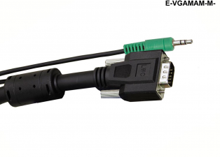 Liberty Cable E-VGAMAM-M-15 15 ft Premium Molded VGA with PC Stereo Audio cable