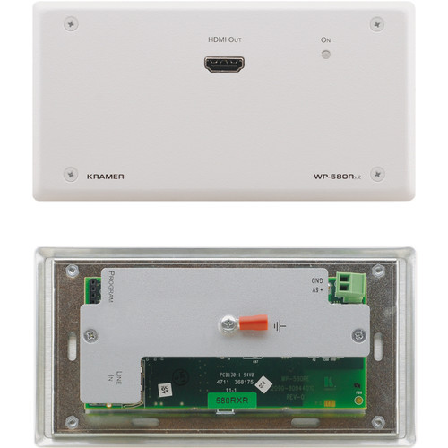 Kramer WP-580RXR/D(W) Wall Plate HDMI over Extended Range HDBaseT Twisted Pair Receiver - White Decora Style