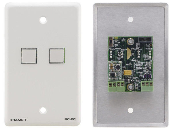 Kramer RC-2C(W) 2 Button RS-232 & IR Controller - White Wall Plate