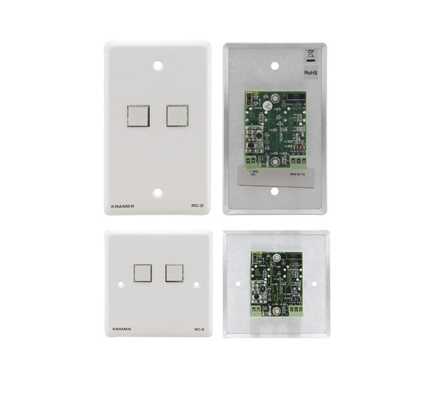 Kramer RC-2(W) 2 Button RS-232 Controller - White Wall Plate